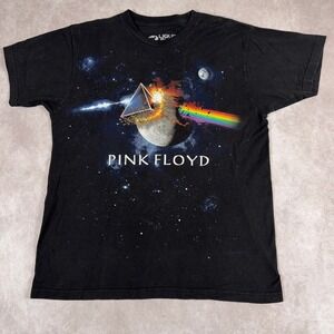 Liquid Blue Pink Floyd Dark Side of the Moon Graphic T-Shirt Large Black Band
